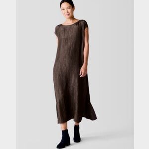 EILEEN FISHER Elegant Brown Maxi Dress